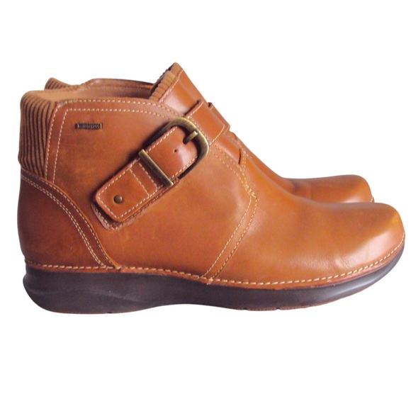 Clarks Appley Mid Womens Bootie Dark Tan Leather US Size 8M - Picture 2 of 12